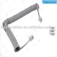 CABLE BLANCO DEL CABELLO TELEFÓNICO DE LA BOBINA ESPIRAL 1.5m (5ft)